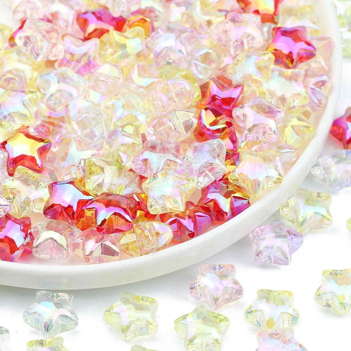 19mm Colorful Pentagram Acrylic Star Loose Beads For Jewelry Handmade Making Ladies Bracelets Earrings Pendants DIY Accessories