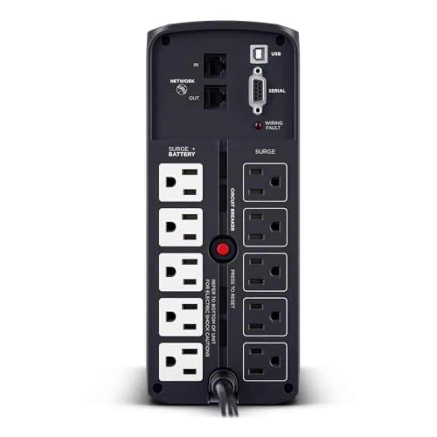 CP1000PFCLCD PFC Sinewave UPS Battery Backup and Surge Protector 1000VA/600W 10 Outlets AVR Mini-Tower; UL Certified