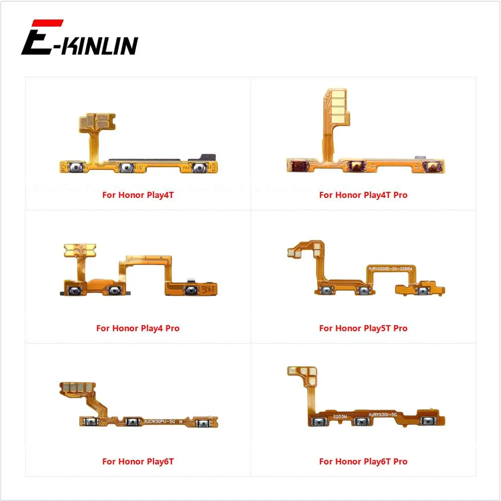 Power On Off Button Volume Switch Key Control Flex Cable For HuaWei Honor Play 4 4T 5T 6T Play4T Play5T Play6T Pro Repair Parts