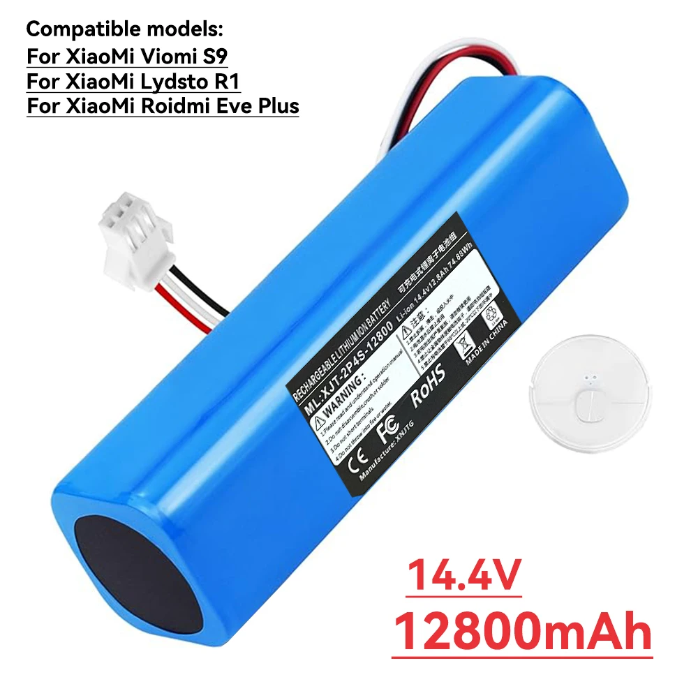 Pour Proscenic M7 Pro, M8 Pro, M7 MAX, Laresar L6 Pro, Ultenic T10, Viomi S9, Viomi D800, remplacement de batterie lithium-ion 14.4V 12800mAh