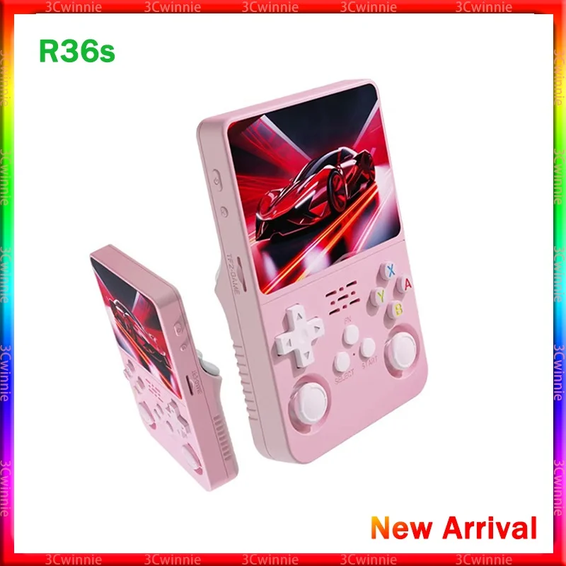 

New R36s open-source 3.5-inch 128G memory handheld game console portable retro arcade game retro 3D dual system handheld device