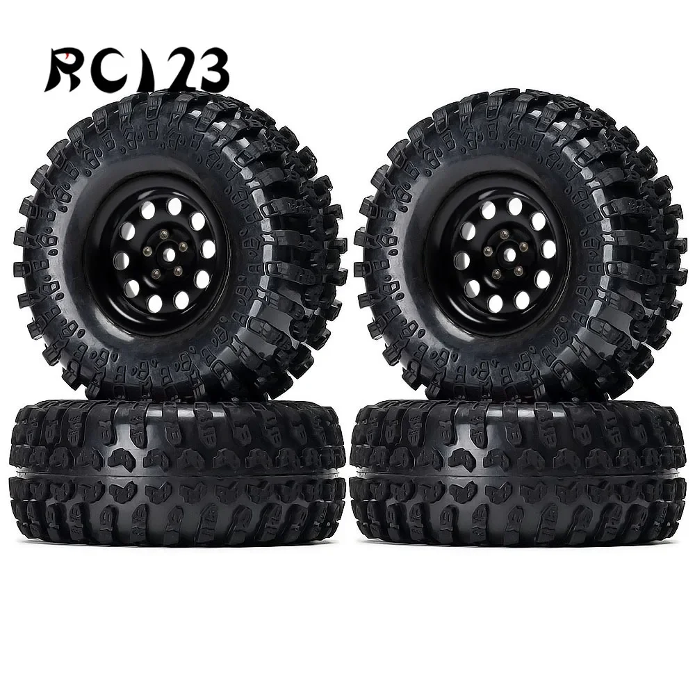 

2.2" Metal Beadlock Wheel Rim Hub &125MM Tires TIRE for RC Rock Crawler 1/10 Axial SCX10 90046 HPI RR10 Wraith Car Accessories