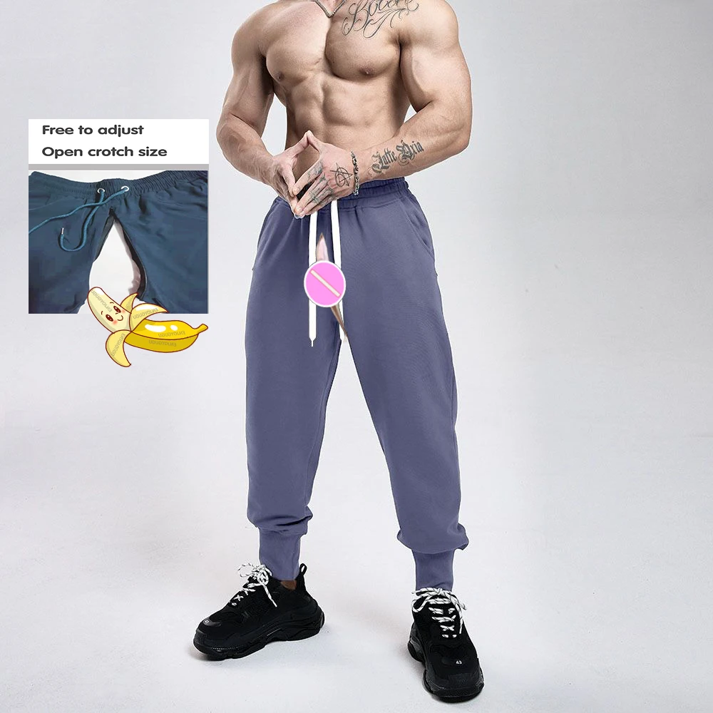 

Outdoor Invisible Zipper Open Crotch Sex Pants Tapered Pants Sports Men Training Casual Trousers Loose Fitness Jogger Sweatpants