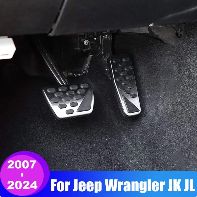 For Jeep Wrangler JK JL 2007-2016 2017 2018-2021 2022 2023 2024 Stainless Car Accelerator Brake Pedals Cover Non Slip Pads Case