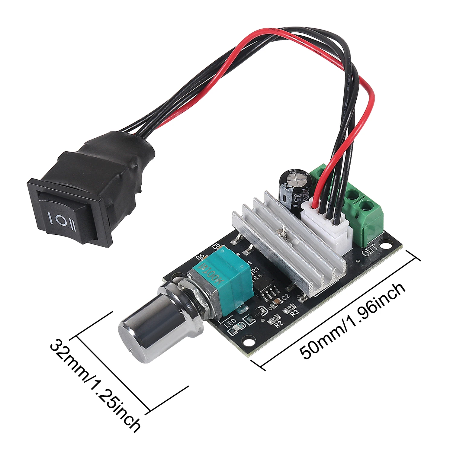 1pc DC Motor Speed Controller PWM 1203BB 80W Speed Adjustable Reversible Pulse Forward and Reverse Control Switch Button 120