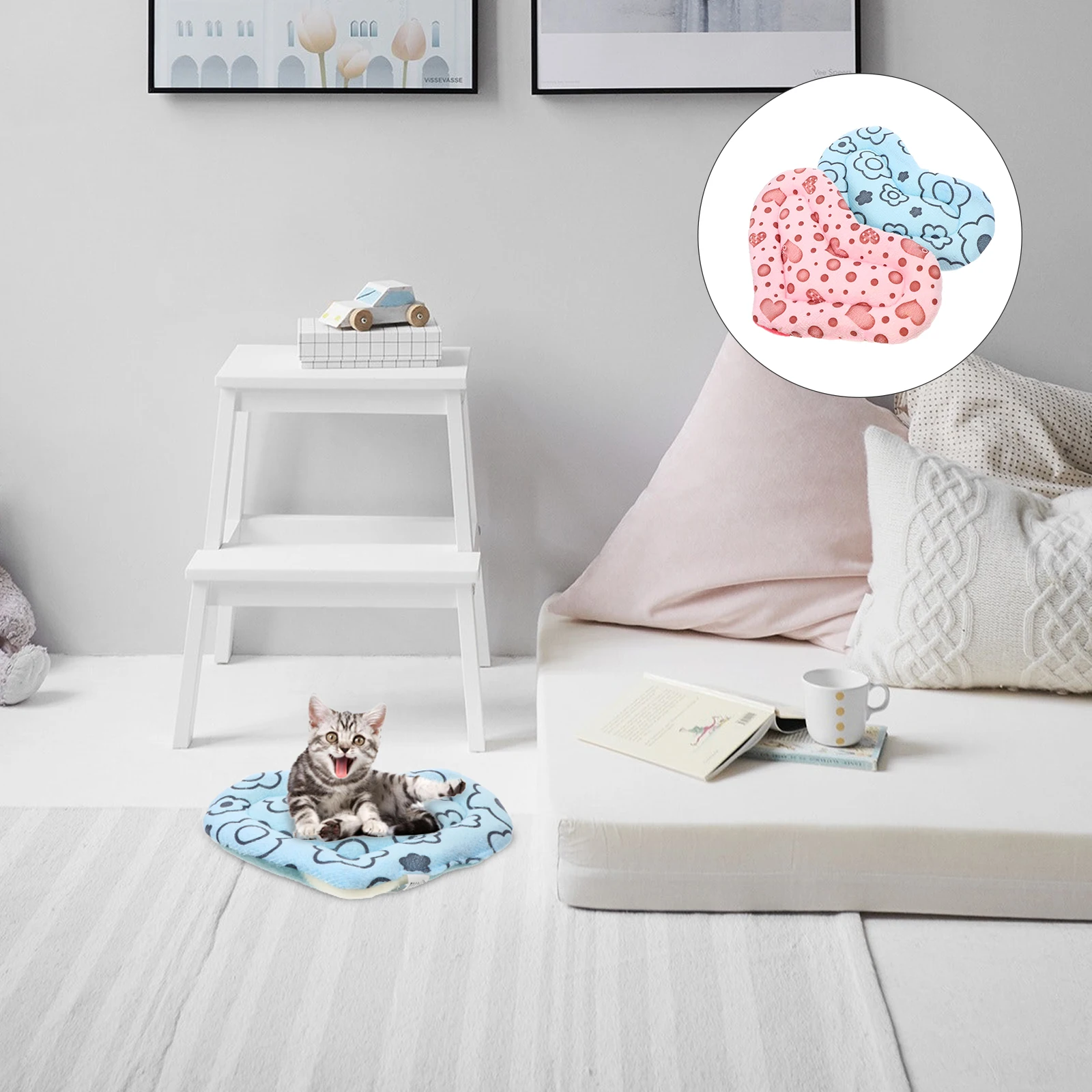 

2pcs Pet House Warm Mini Pad Small Cushion Hamster Winter Blanket Sleep Mat Guinea Pig Bed Soft Cloth Portable Safe Comfortable