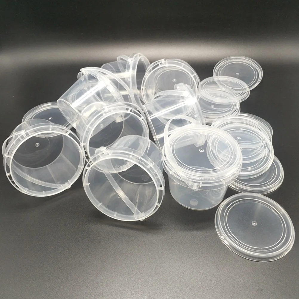 

2Pcs 2L Storage Bucket Heavy Duty PP Material Round Hand Bucket Ideal for Food Liquid Solid Container Home Kitchen Organization