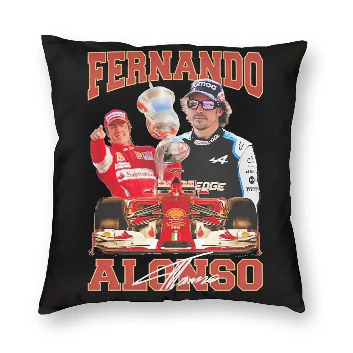 غطاء وسادة مجموعة البطل بسحاب ، غطاء وسادة بوليستر ناعم ، غطاء وسادة مزخرف ، سباق ، دييجو ألونسو ، 18" #1
