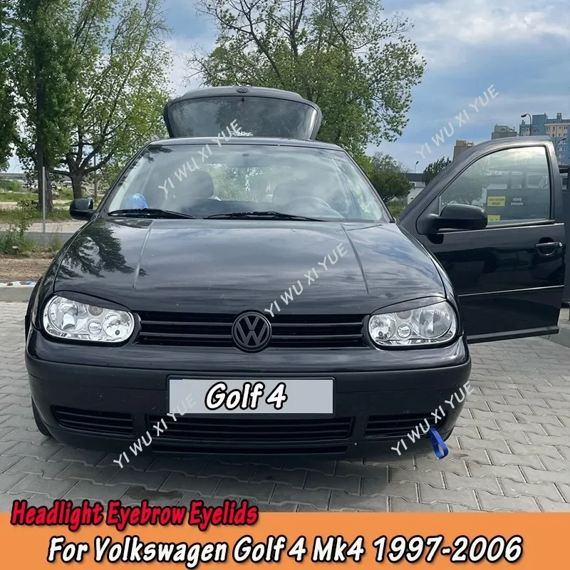 

Для VW Golf Mk4 Golf 4 GTI TDI SDI R32 1997-2006 2 шт. глянцевая черная фара, брови, веки, накладка на фару, автомобильная наклейка