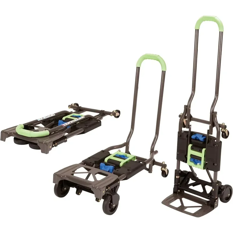 Hanak H17 Wholesale Metal Foldable Hand Truck Multi-Position Collapsible Dolly with Four-Wheel OEM Customization Supported