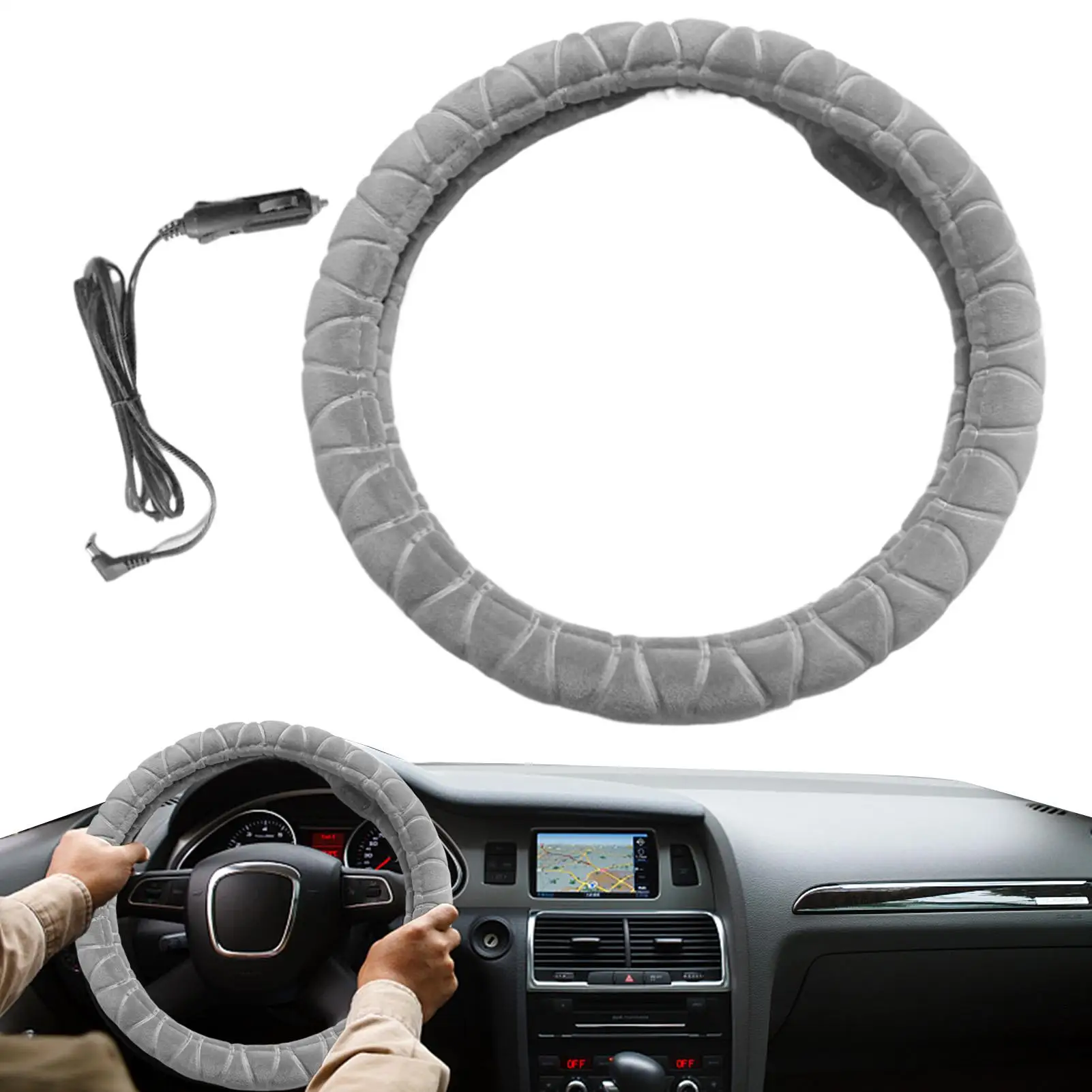 

Steering Wheel Cover For Winter Wear-Resistant Vehicle Accessory Warm Car Steering Wheel Wrap For SUV Sedan Automotive RV Trucks