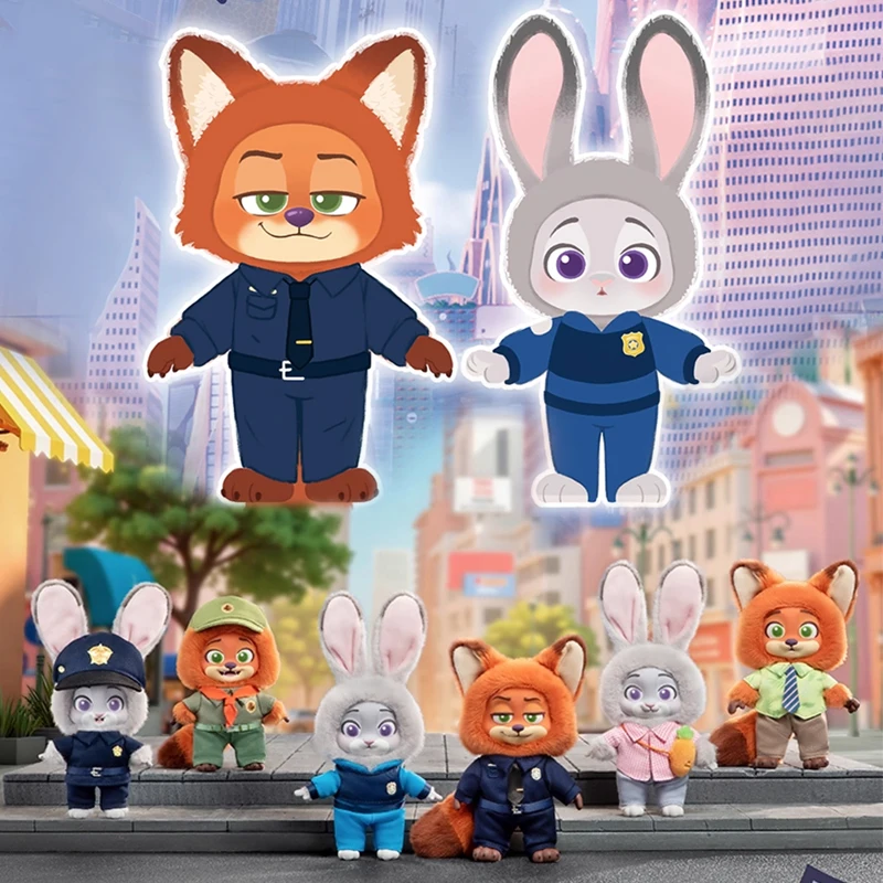 

Серия Зоотопия Диснея Слепая коробка Ника и Джуди's Growth JourneyMystery Box Nick Judy Виниловая плюшевая сумка Брелок Подвеска Игрушка Подарки