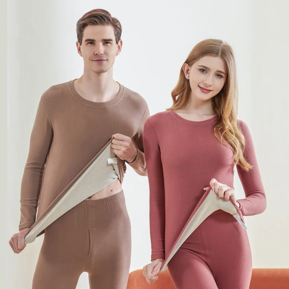 Thermal Underwear For Women Men Winter Clothes Wool And Silk Warm Thickened Long Johns bottoming Two Piece Sets Thermos Clothing