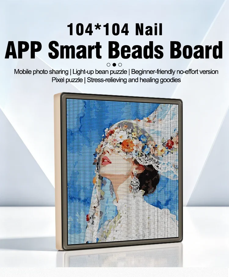 Fuse Beads DIY Smart LED Pegboard Electronic Melting Beads Kit APP Control Large Square Transparent Ironing Board Gift view 6