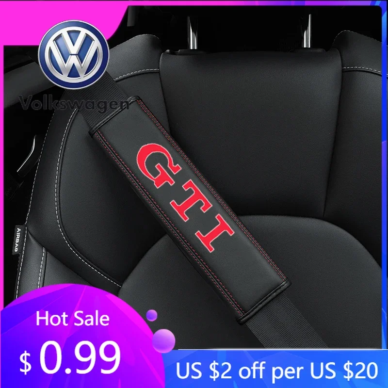 

2026 Hot For Volkswagen VW GTD For VW Volkswagen Golf 3 4 5 6 7 8 R MK4 MK7 MK6 MK5 1pc Cowhide Car Interior Seat Belt Protector