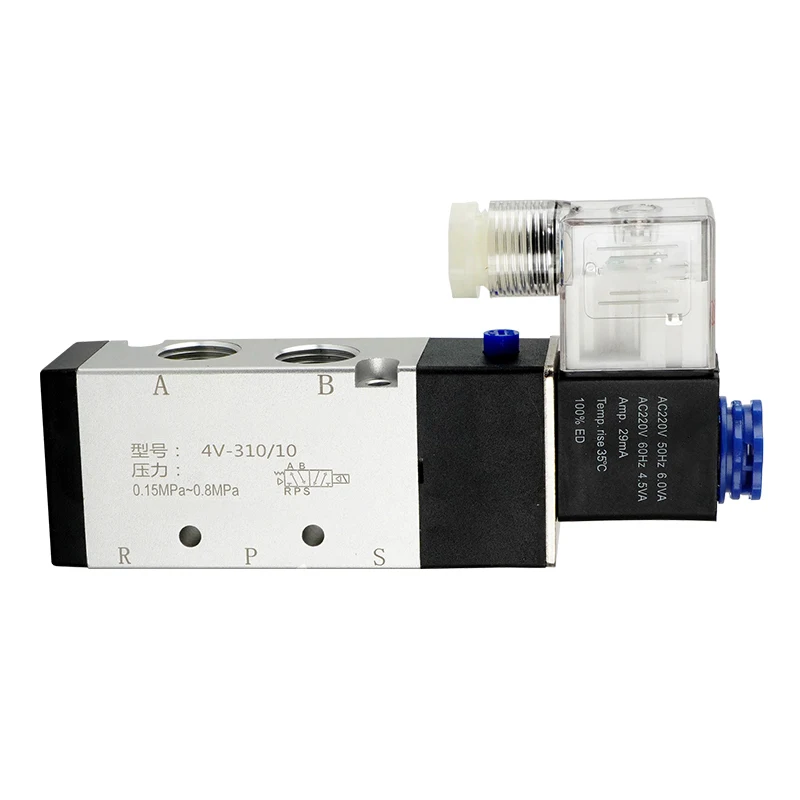 Pneumatic Electric Solenoid Valve Direction Control Solenoid Valve 5-way 2-position 4V310-10 DC12V DC24V AC220V AC110V