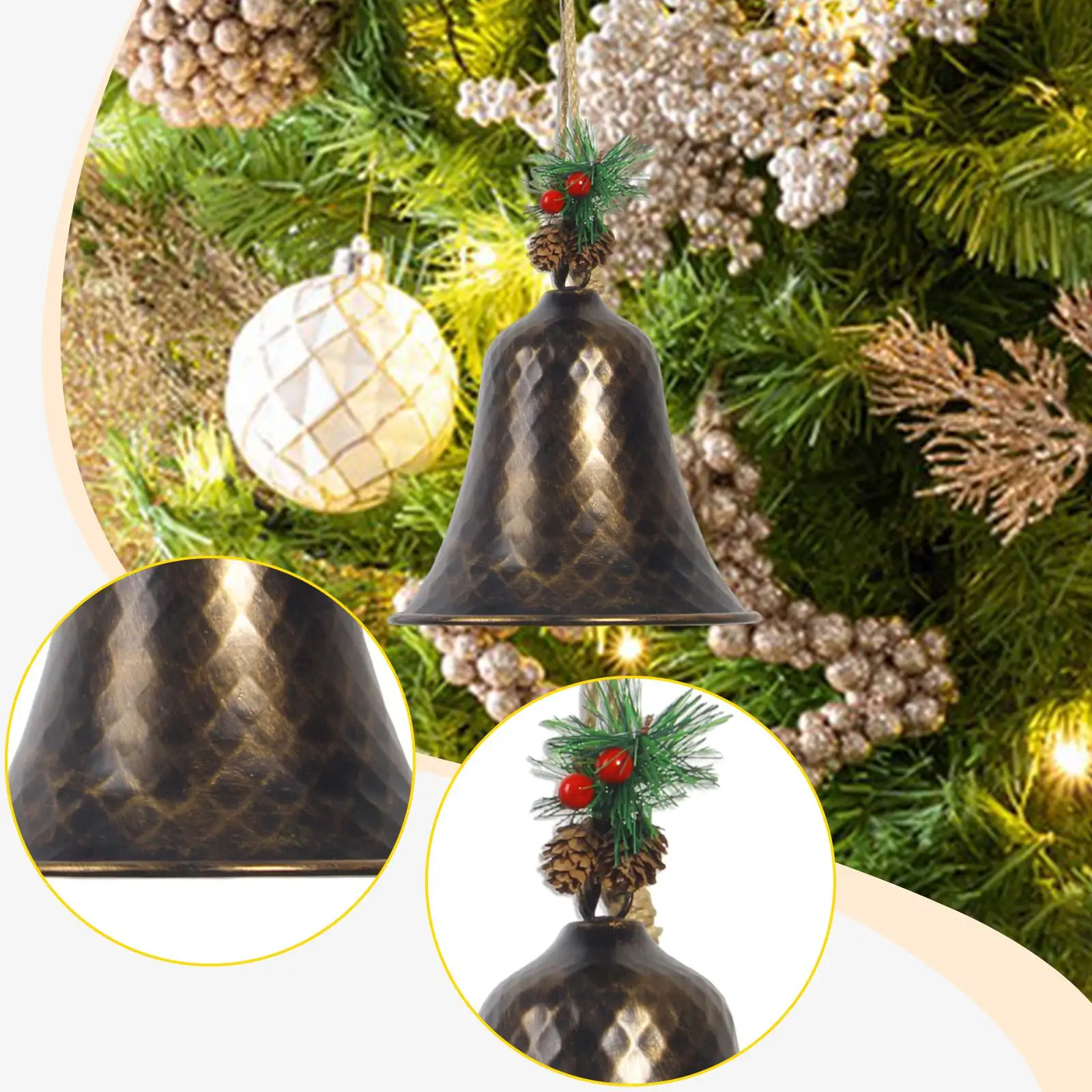 زخرفة جرس عيد الميلاد الموسمية شاتيربروف شجرة عيد الميلاد ديكور معلق لمهرجان الدرج باب المدخل #1