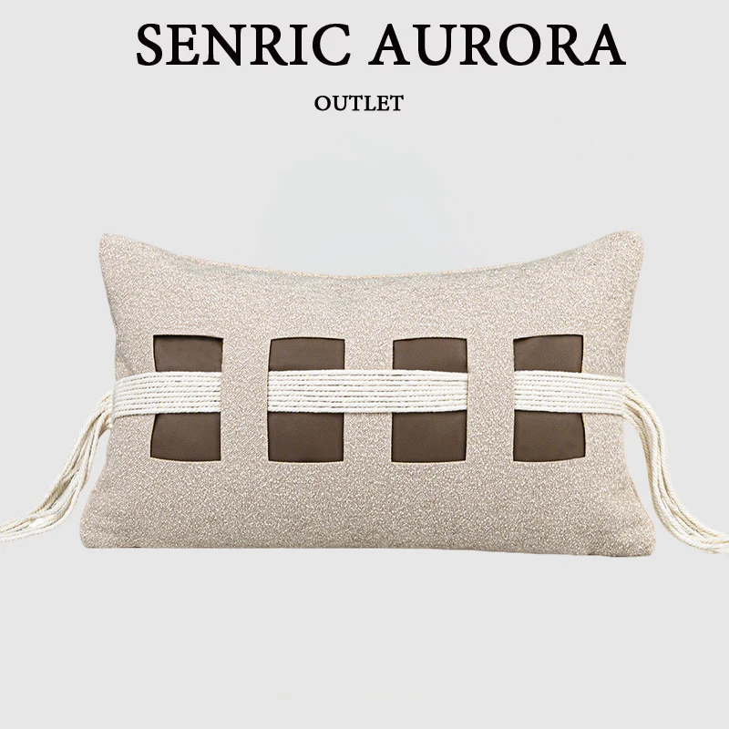 Design Luxury Cushion Cover 45x45 30x50cm Beige Coffee Colored Waist Pillowcase For Home Hotel Bed Living Room Sofa