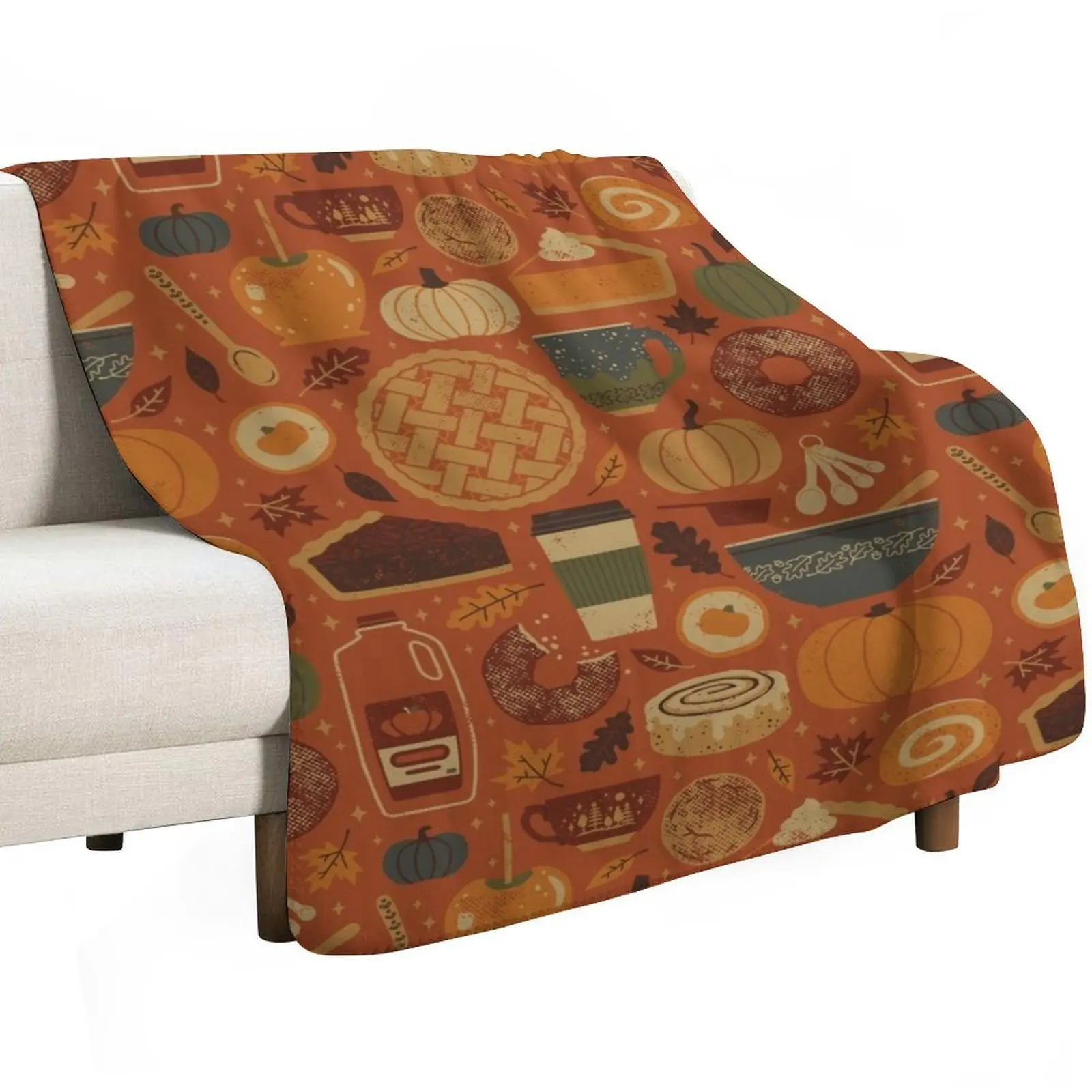 Pumpkin Spice Throw Blanket Blankets For Baby Soft For Baby Retros christmas gifts Warm Blankets