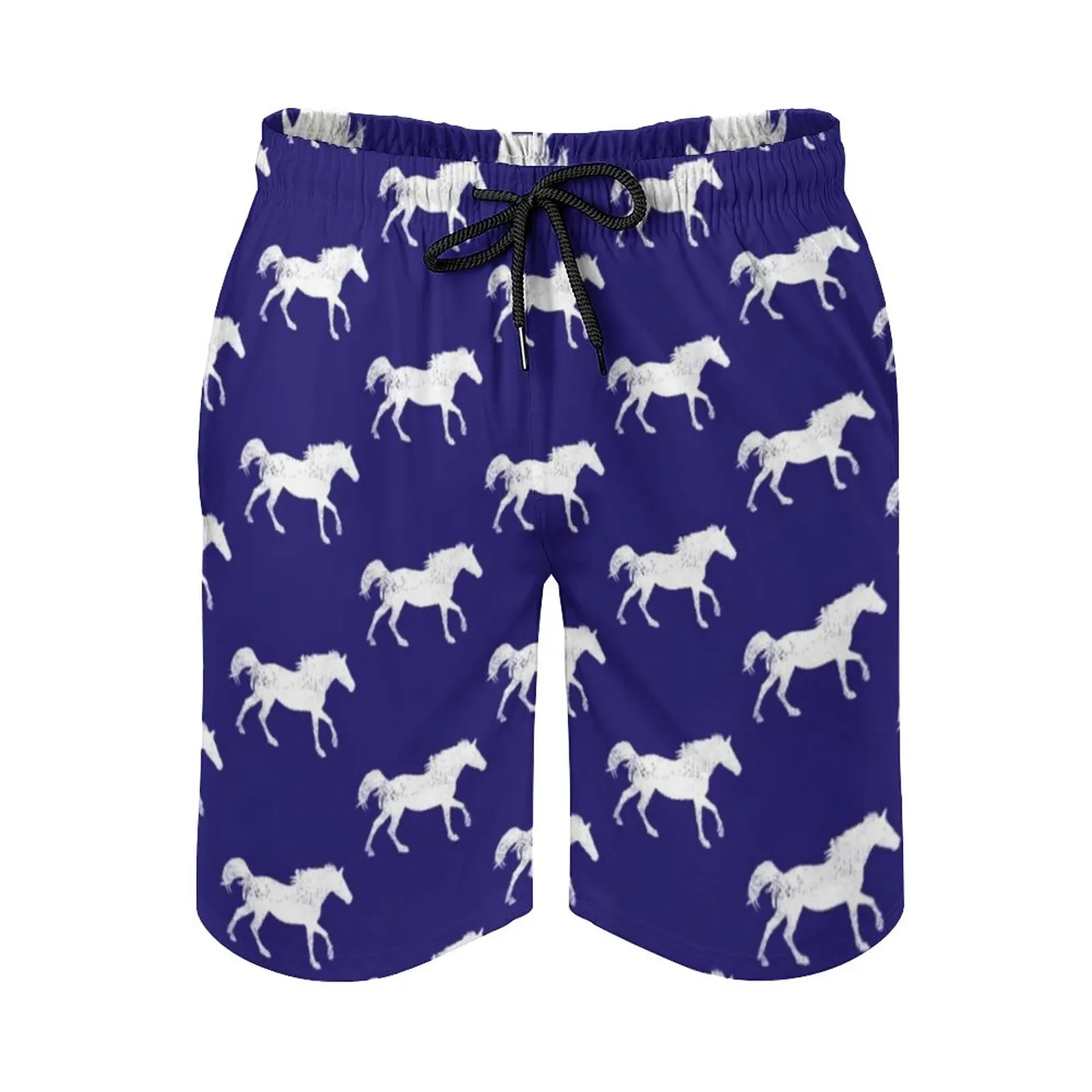 Galloping Horse Board Shorts Comfortable Males Board Short  Running Horses Print Daily Board Pants Large Size