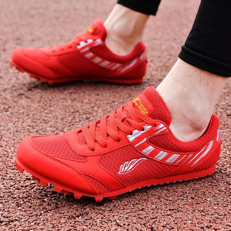 

Track Spike Running Couples Track and Field Shoes Light Weight Soft Students Training High Jump Athletic Racing Match Spike