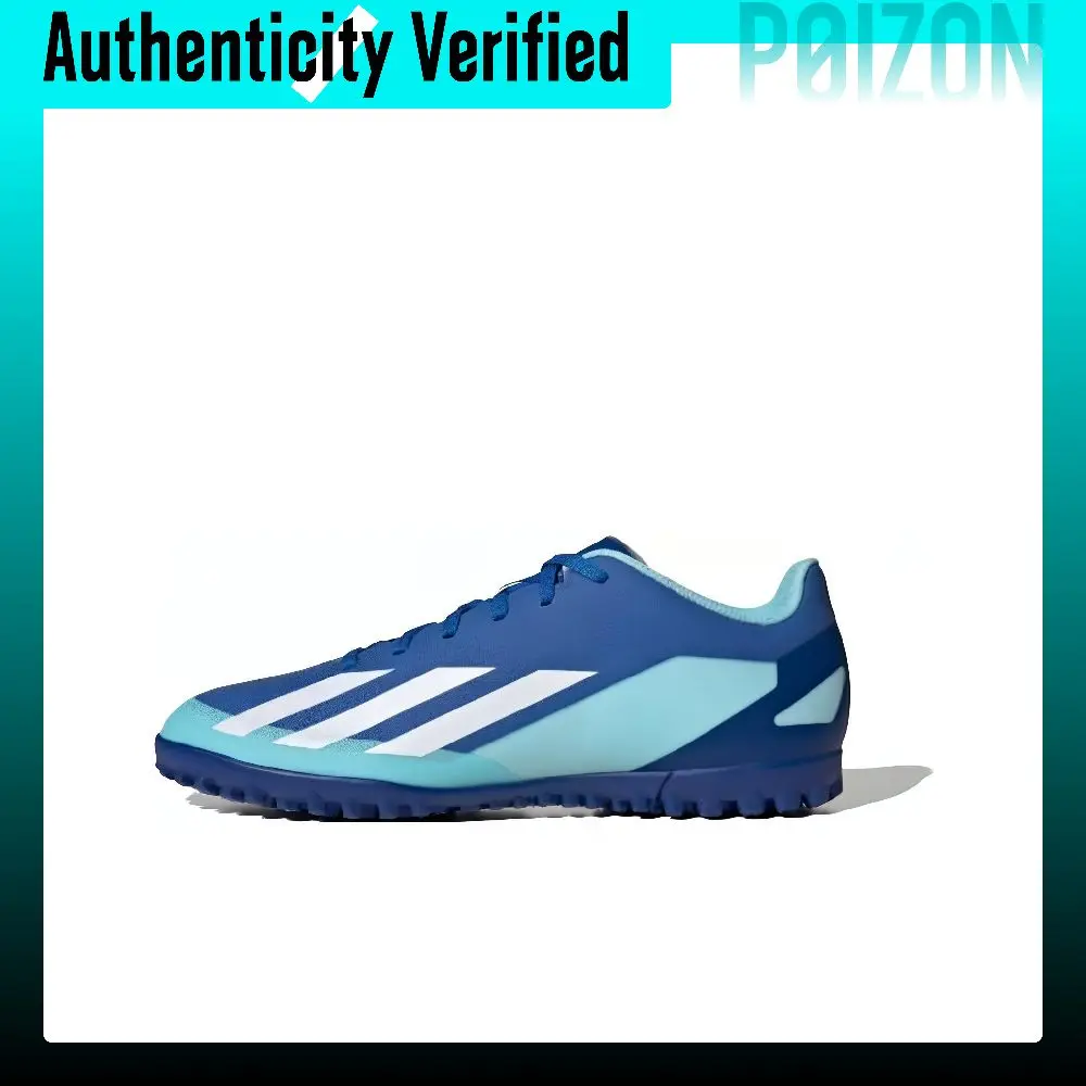 Adidas X Crazyfast.4 TF Turf Textile, Synthetic Leather Abrasion Resistant Lightweight Soccer Shoes Men's Blue White IE1576