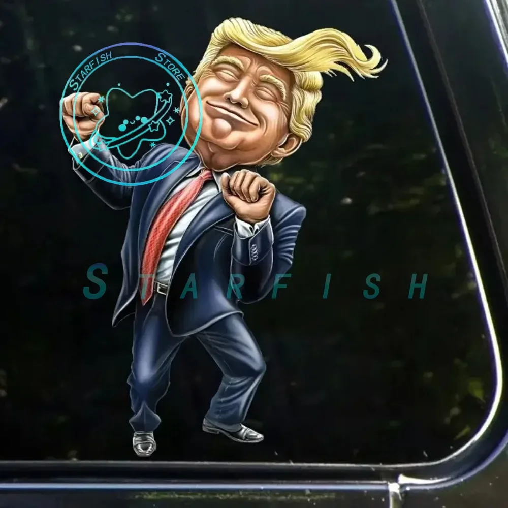 Interesting Trump Dancing Car Window Stickers Personalized Vehicle Decoration PVC Material Waterproof Sunscreen