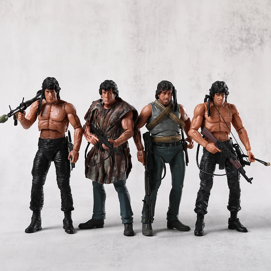 NECA Force Of Freedom Ultimate Rambo Joint Movable Action Figure PVC Toys Collection Doll Model