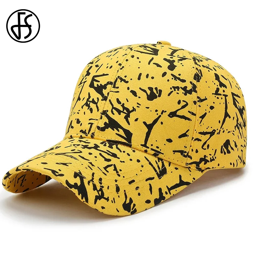 FS Beige Yellow Luxury Brand Baseball Cap For Men Winter Hip Hop Caps Cotton Stylish Street Graffiti Women Hats Gorras Hombre