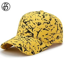 FS Stilvolle Beige Gelb Graffiti Baseball Kappe Für Männer Winter Street Hip Hop Caps Baumwolle Luxus Marke Frauen Hüte Gorra Hombre