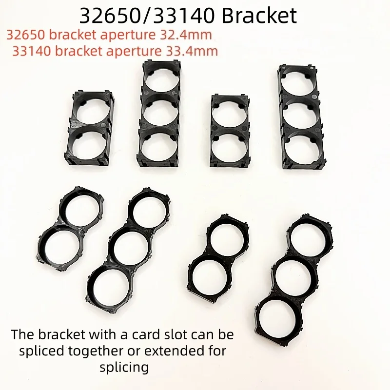 10PCS Lithium Battery Bracket Set 32650 33140 with Splicing Buckle Cylindrical Cell Connection Seats for Battery Combination