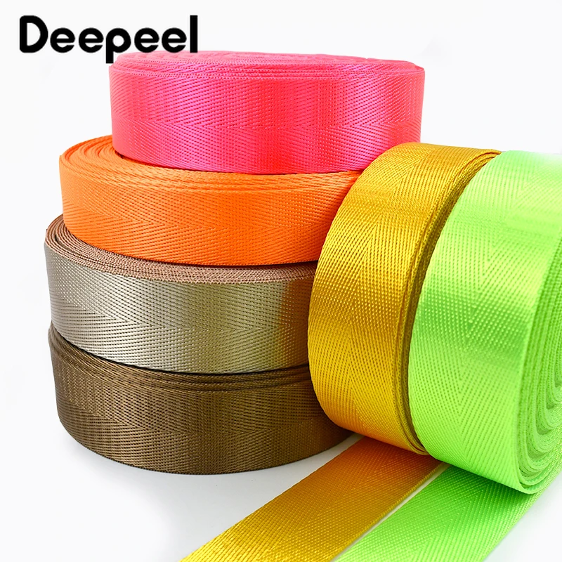 10Meters 20-50mm Nylon Webbing Colored Bag Strap Ribbons for Backpack Pet Collar Safety Belt Clothes Tape DIY Sewing Accessories