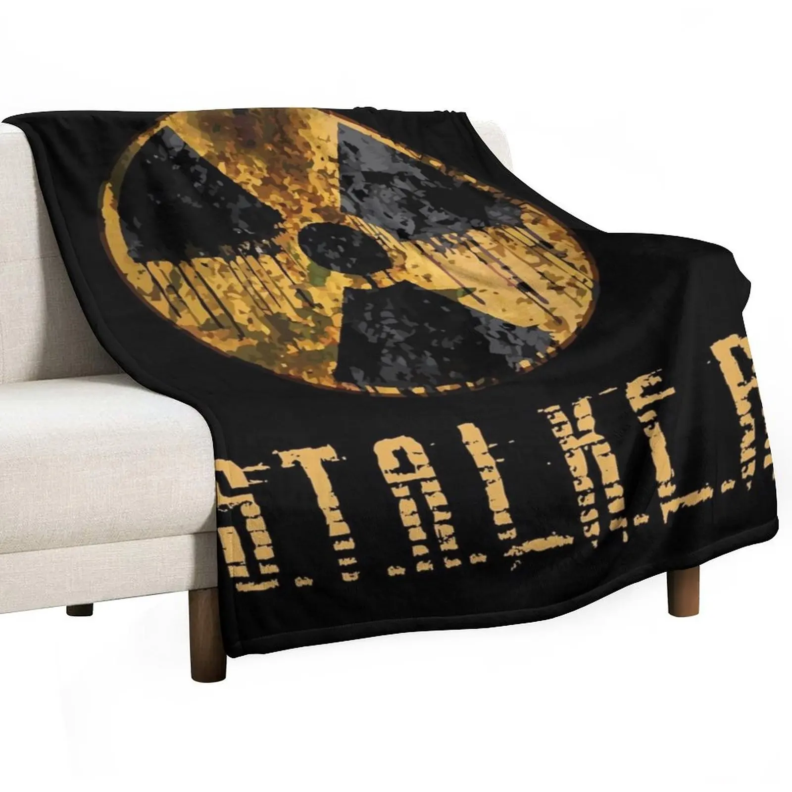 

Stalker Radiation Emblem Throw Blanket Bed Fashionable Tourist Flannels wednesday Blankets