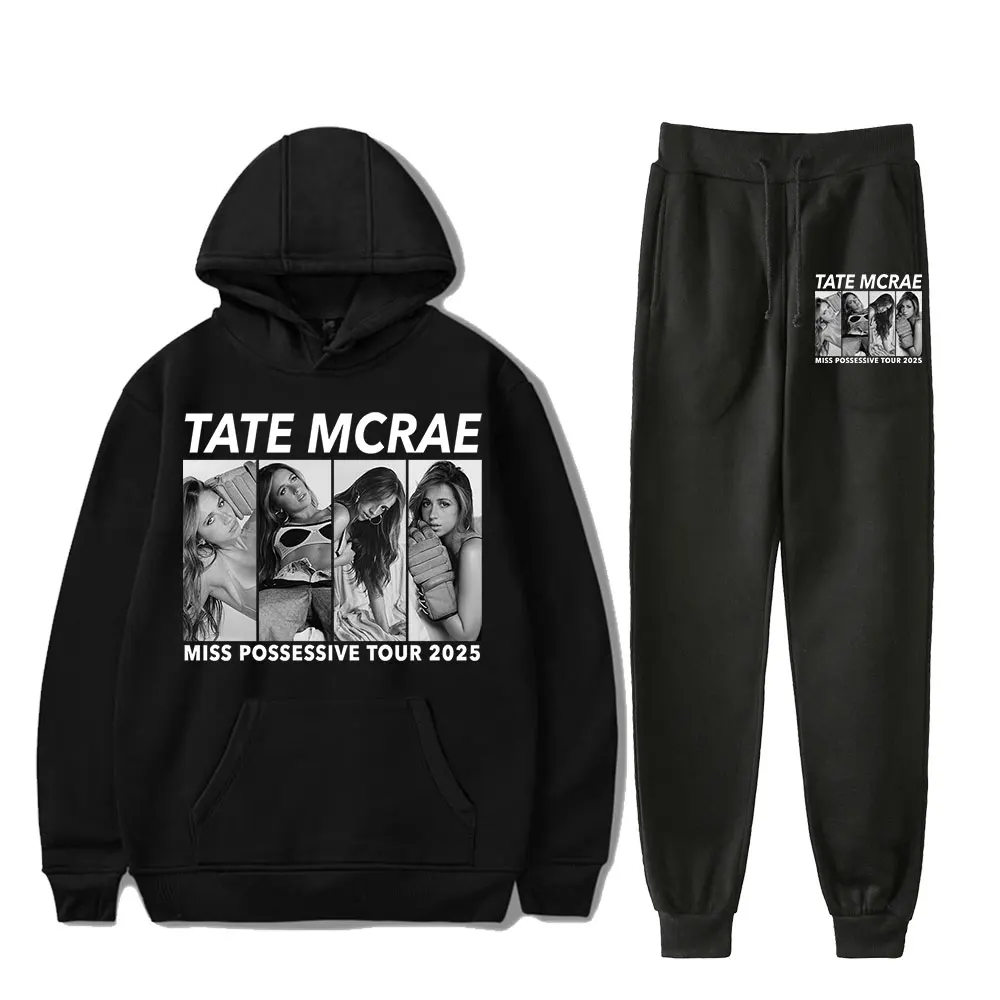 Tate McRae Miss Possessive Tour 2025 Vintage 90s PULLOVER Fashion Merch Hoodies Set Men Women Hoodies Pants Two-Piece Sport