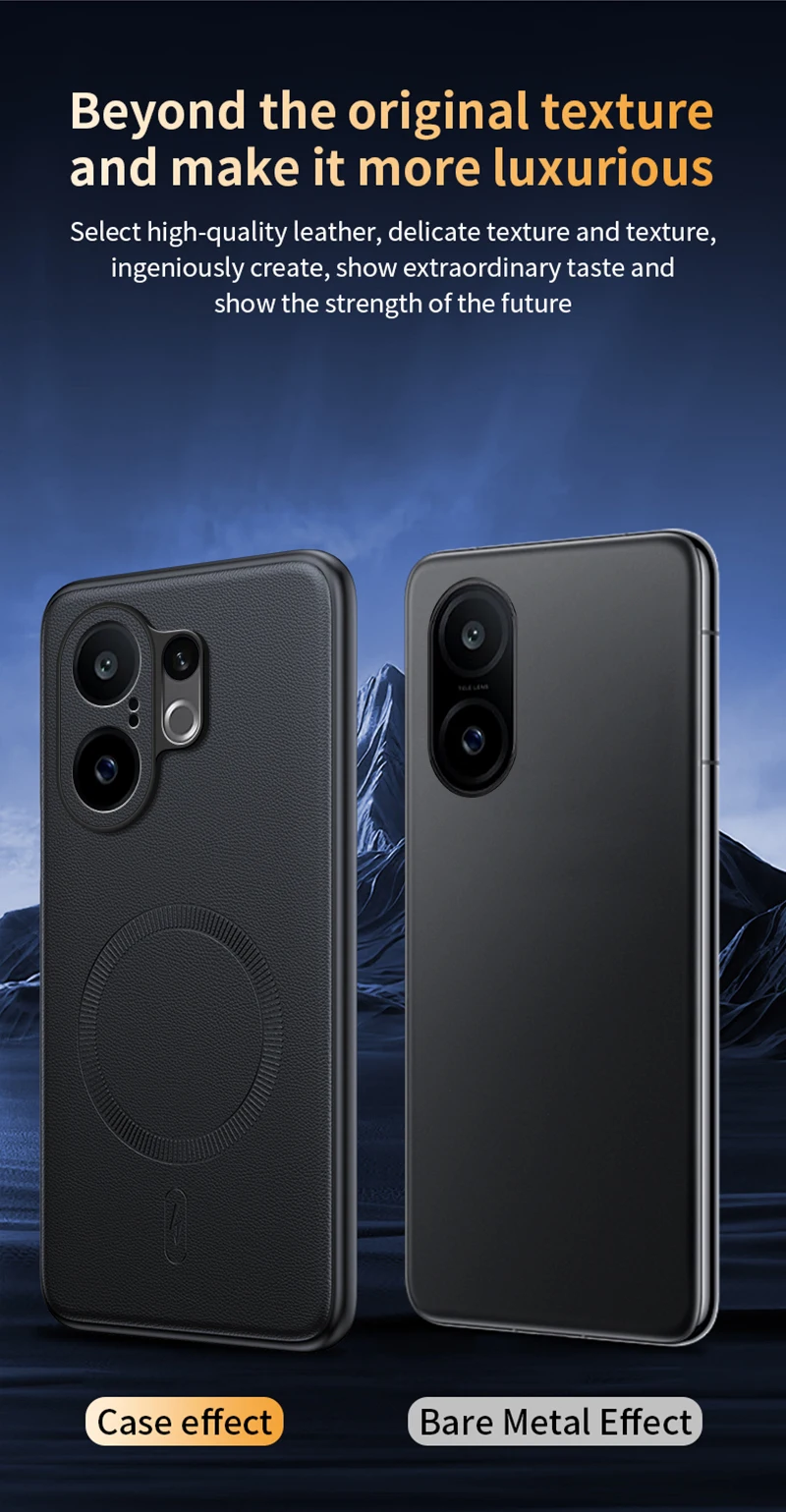 Für VIVO S30 Pro Mini: Magnetische Schutzhülle aus Leder, Anti-Fingerabdruck, rutschfest, aus PC+TPU. – Detail 11