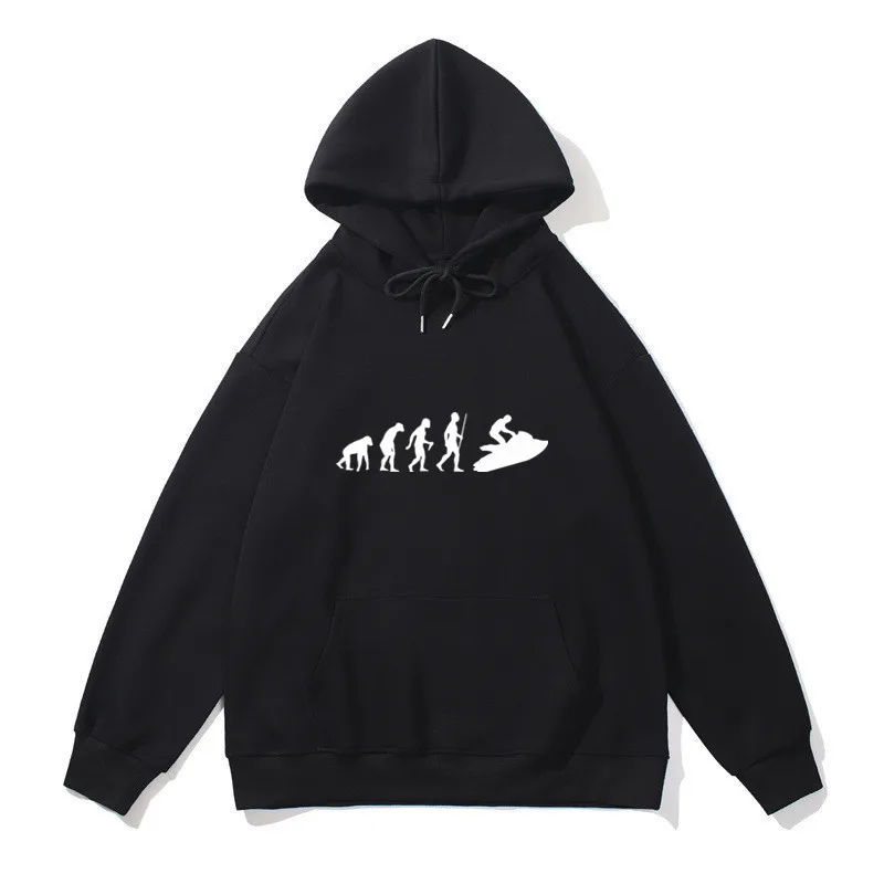 Harajuku Evolution Jet Ski Casual Streetwear Men Women Cotton Hoodies Sweatshirts