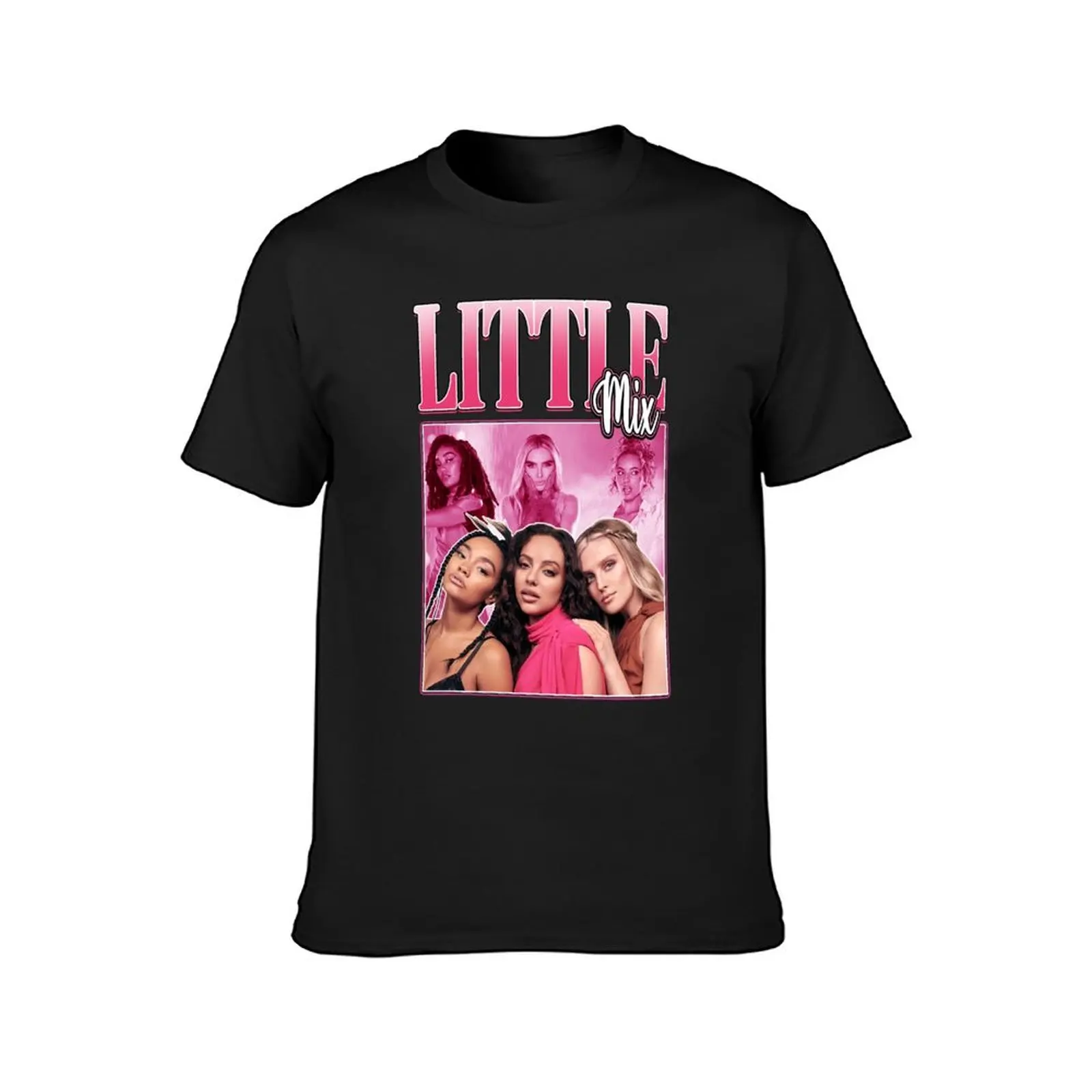 Little Mix-Camiseta de los miembros de la banda para hombre, Camisa lisa con estampado gráfico de los blancos y negros, Estilo Vintage