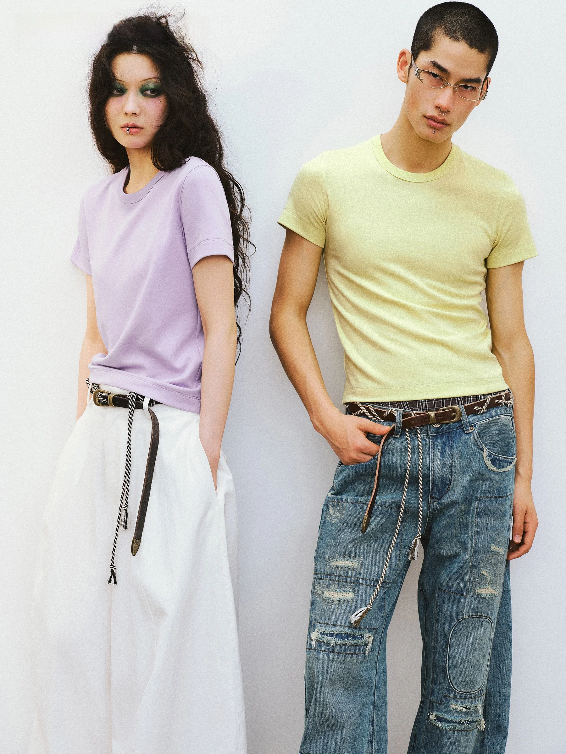 

VERMO Premium Basic Short Sleeve T-Shirt Shoulder Line Tailoring Cotton Nylon Blend Comfortable Fit Casual Style Top