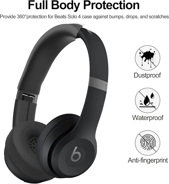 【3 in 1】 Solo 4 Silikonhüllen-Set, kratzfeste Ohrpolsterabdeckung/Hüllenabdeckung/Kopfbandabdeckung für Beats Solo 4 Kopfhörer – Detail 3