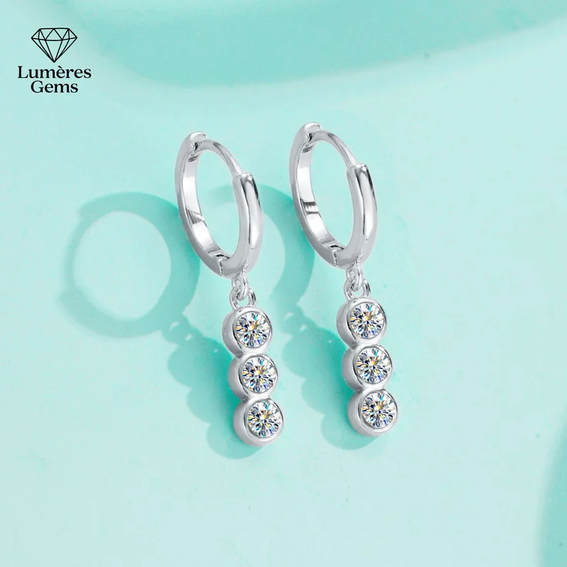 LumièRe Gems Platinum PT950 Morganite Earrings - Women'S Allergy-Resistant, Versatile, Trendy, Simple And Fashionable