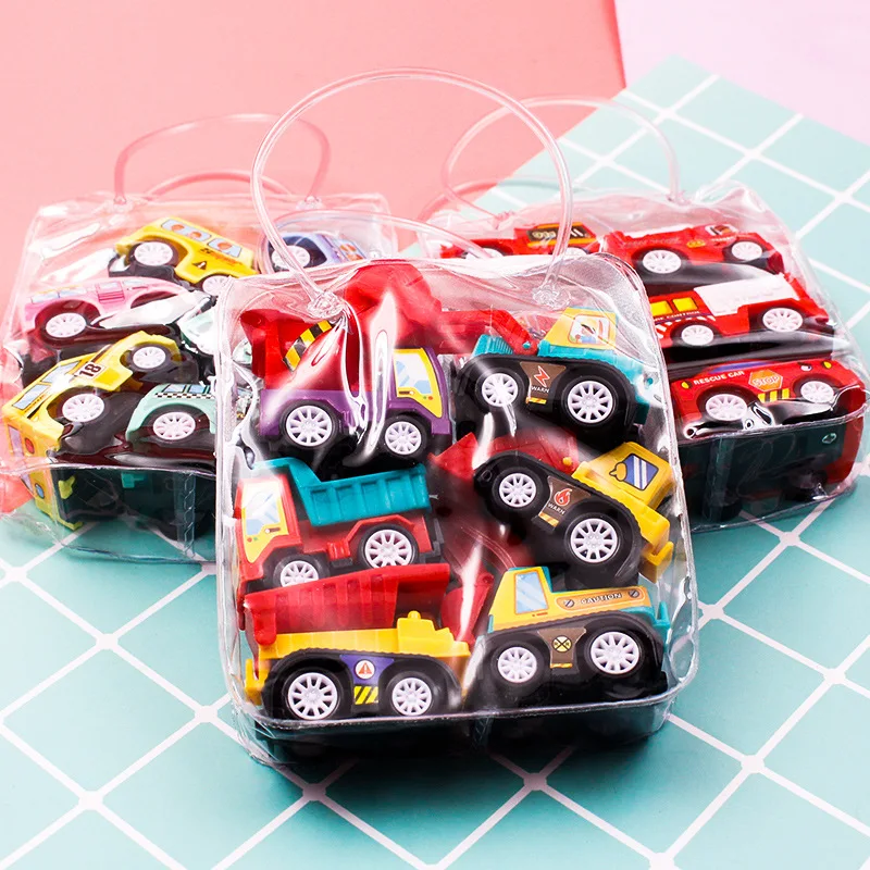 

6pcs Car Model Toy Pull Back Car Toys Mobile Vehicle Fire Truck Taxi Model Kid Mini Cars Boy Toys Gift Diecasts Toy for Children