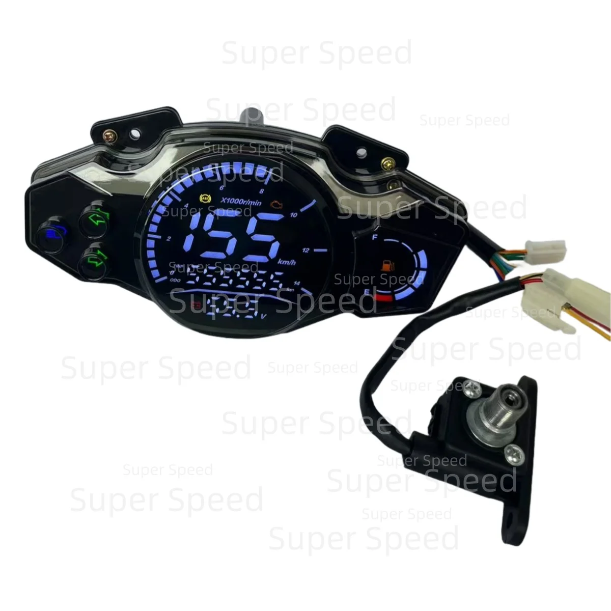 عداد السرعة LED لـ Italika Ws 150 175 عداد رياضي للوحة القيادة مقياس سرعة الدوران متعدد الوظائف