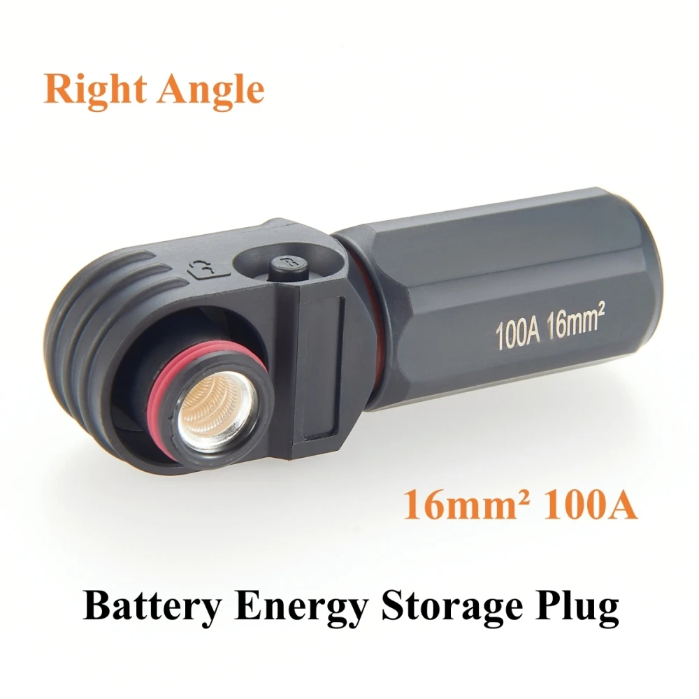 Right Angle 6mm 16mm² 100A Single Core Battery Energy Storage Connector IP67 Waterproof HV Battery Storage Plug