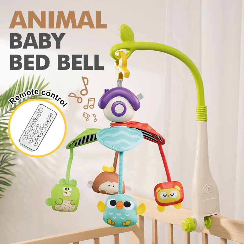 

Baby Bed Bell Toys for 0 3 6 12 Months Animal Stroller Hanging Toy for Baby Car Seat Crib Travel musical rotating bedside bells