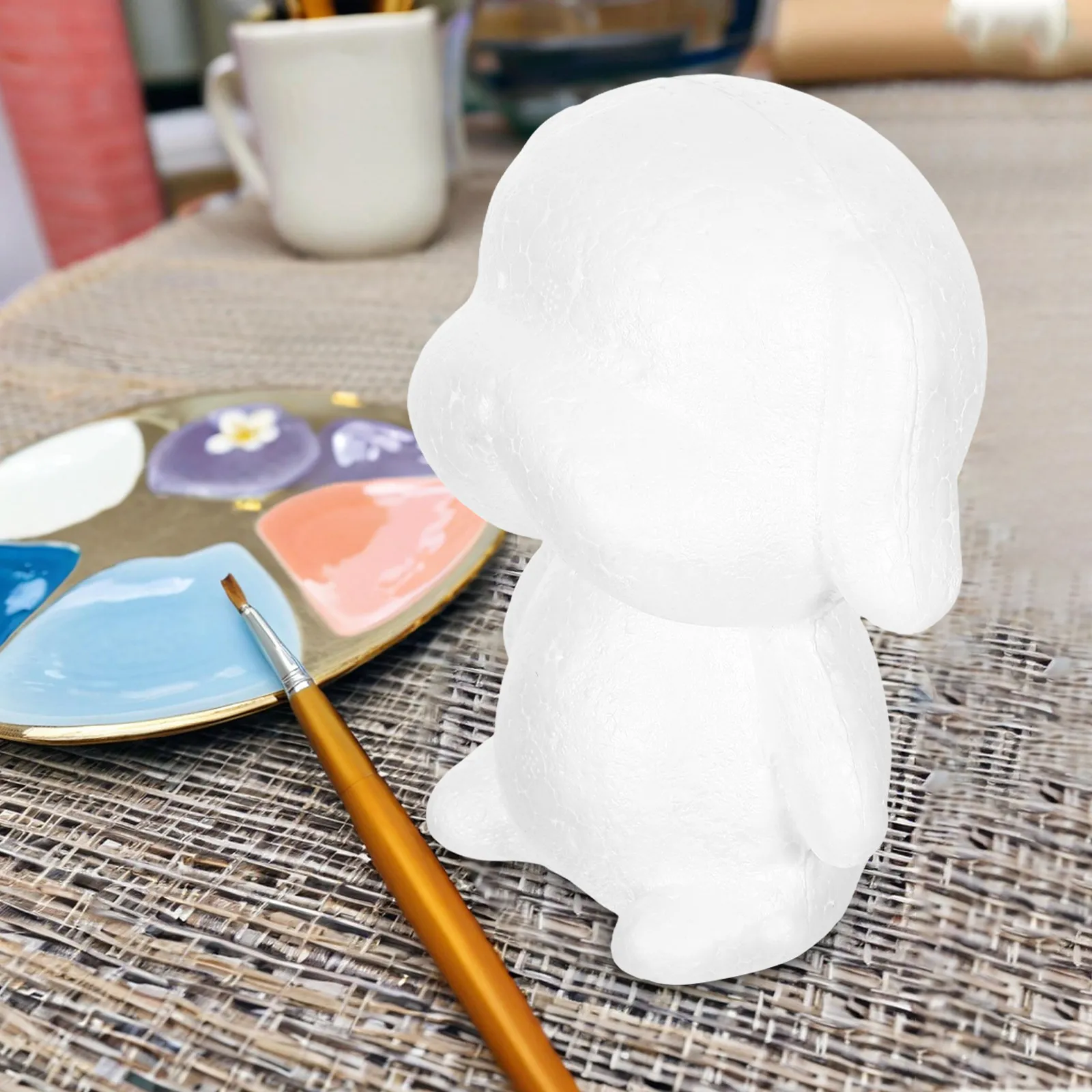 

Набор из 3 3D-моделей щенков из пенопласта для декора своими руками - белые скульптуры для творчества, идеально подходят для цветочных композиций и свадебных тематических мероприятий