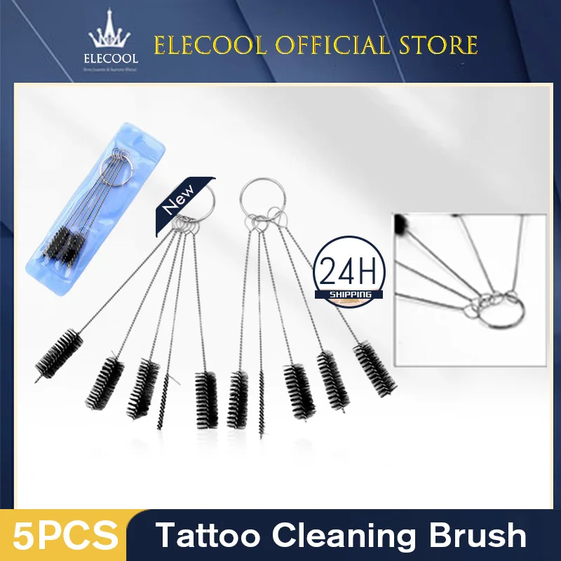 Tattoo Machine Tube Tip Cleaning Brushes Piercing Equipment Clean Tool Tattoo Cleaning Brush Kit Set Tattoo Supplies