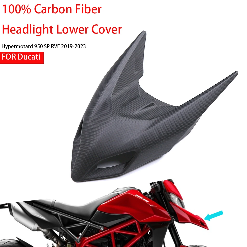 

Motorcycle Accessories For Ducati Hypermotard 950 SP RVE 2019-2023 Carbon Fiber Front Headlight Lower Protector Headlamp Cover