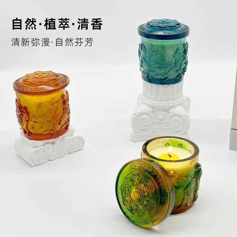 Aromatherapy candles, vintage glass cups, interior decorations, soybean wax scented candles, high-end souvenir gifts, wholesale