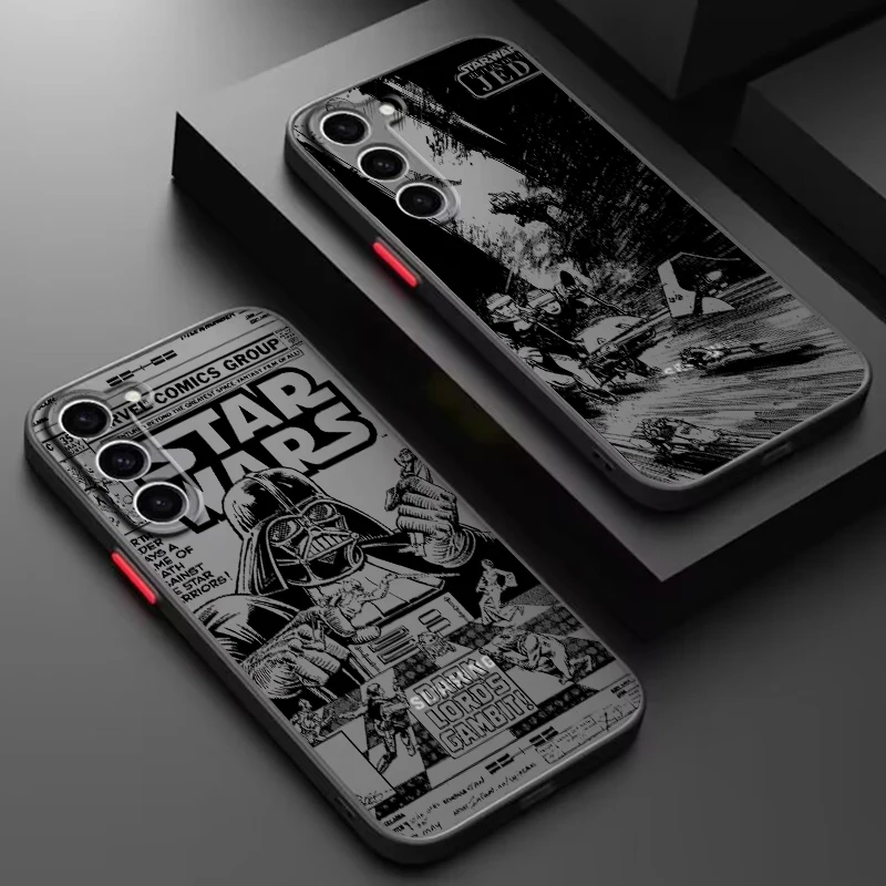 Disney Star Wars Luxury Logo Frosted Translucent For Samsung Galaxy S24 S23 S22 S21 S20 FE S10 S9 S8 Plus Ultra Pro 5G TPU