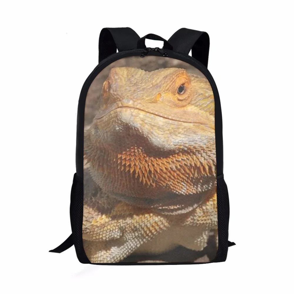 Sac à dos imprimé Dragon barbu pour enfants, sac à livres décontracté pour adolescents, sac à épaule pour garçons et filles